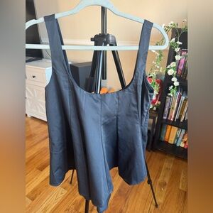 NWOT Club Monaco Women’s Wide Neck A line Flared Stretch Blue sleeveless top M